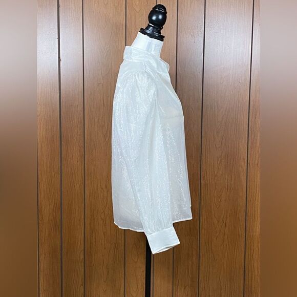 Frame Silk-Blend Long-Sleeve Blouse size M - Picture 12 of 14